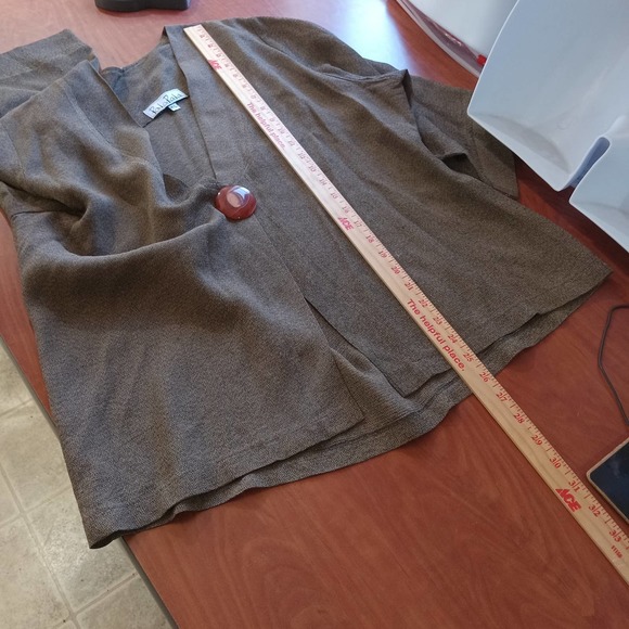 PalaPala cardigan women's size M / L brown  black single button closure - Picture 6 of 8